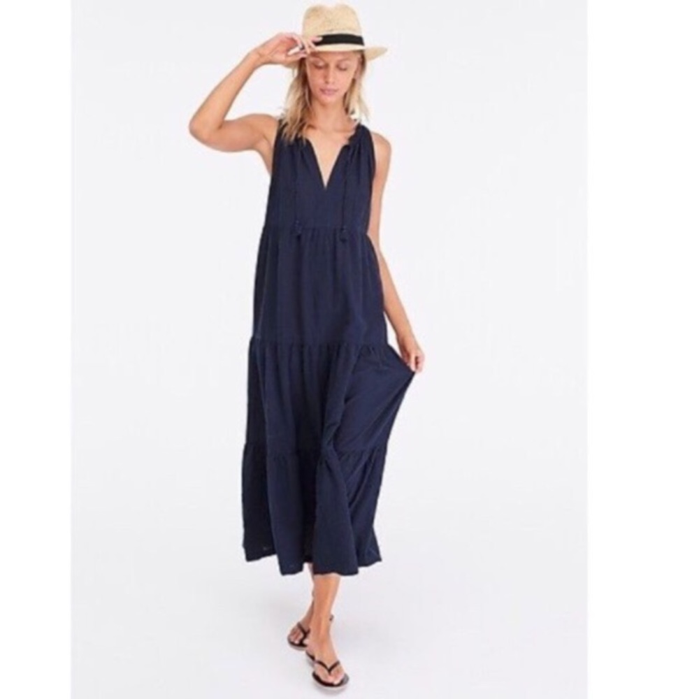 J. Crew Beach Dress Navy medium NWT
